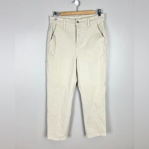 OLD NAVY Cream Utility Carpenter Pants Sz 8 Workwear Casual Straight Leg